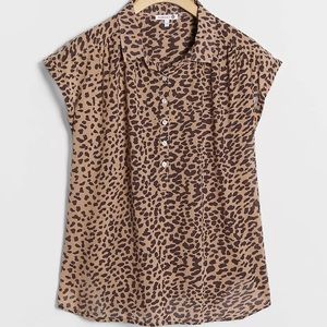 SUNDRY Leopard Henley Top | NWOT